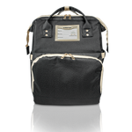 Nursery Bag - Black Convertible Diaper Bag Backpack Front