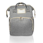 Nursery Bag - Gray Convertible Diaper Bag Backpack Front